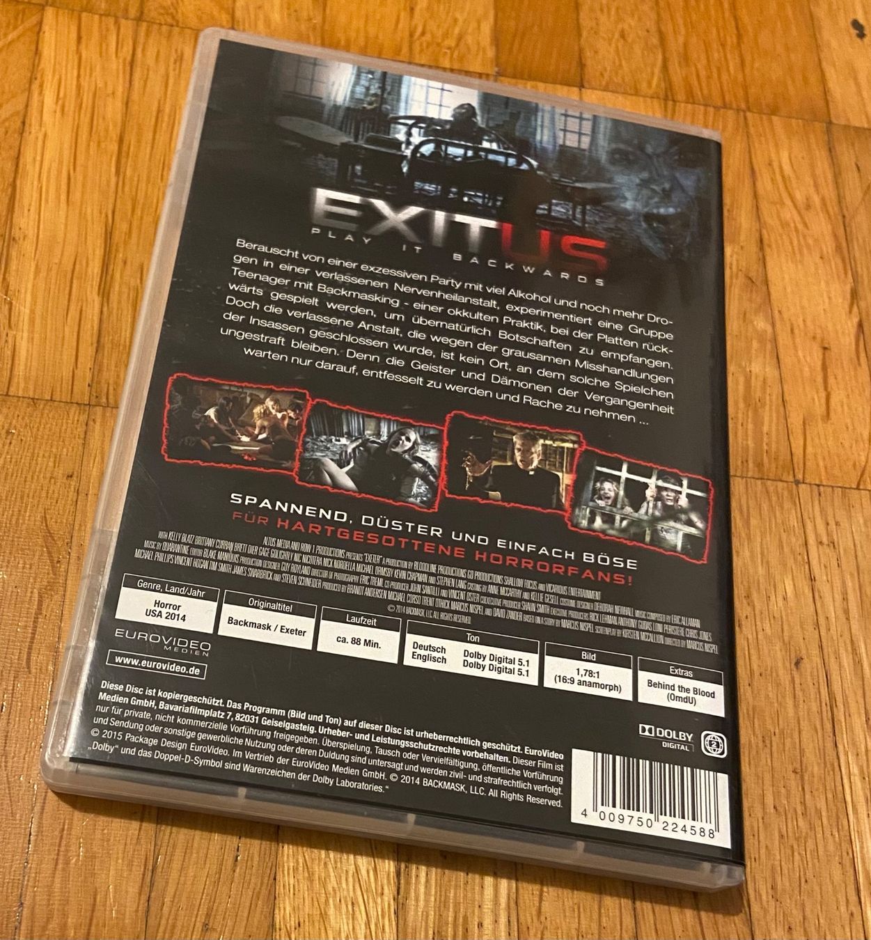 Tutti i DVDs: EXITUS - PLAY BACKWARDS DVD Horror – Usato da Luzern venduto da Lycka 1