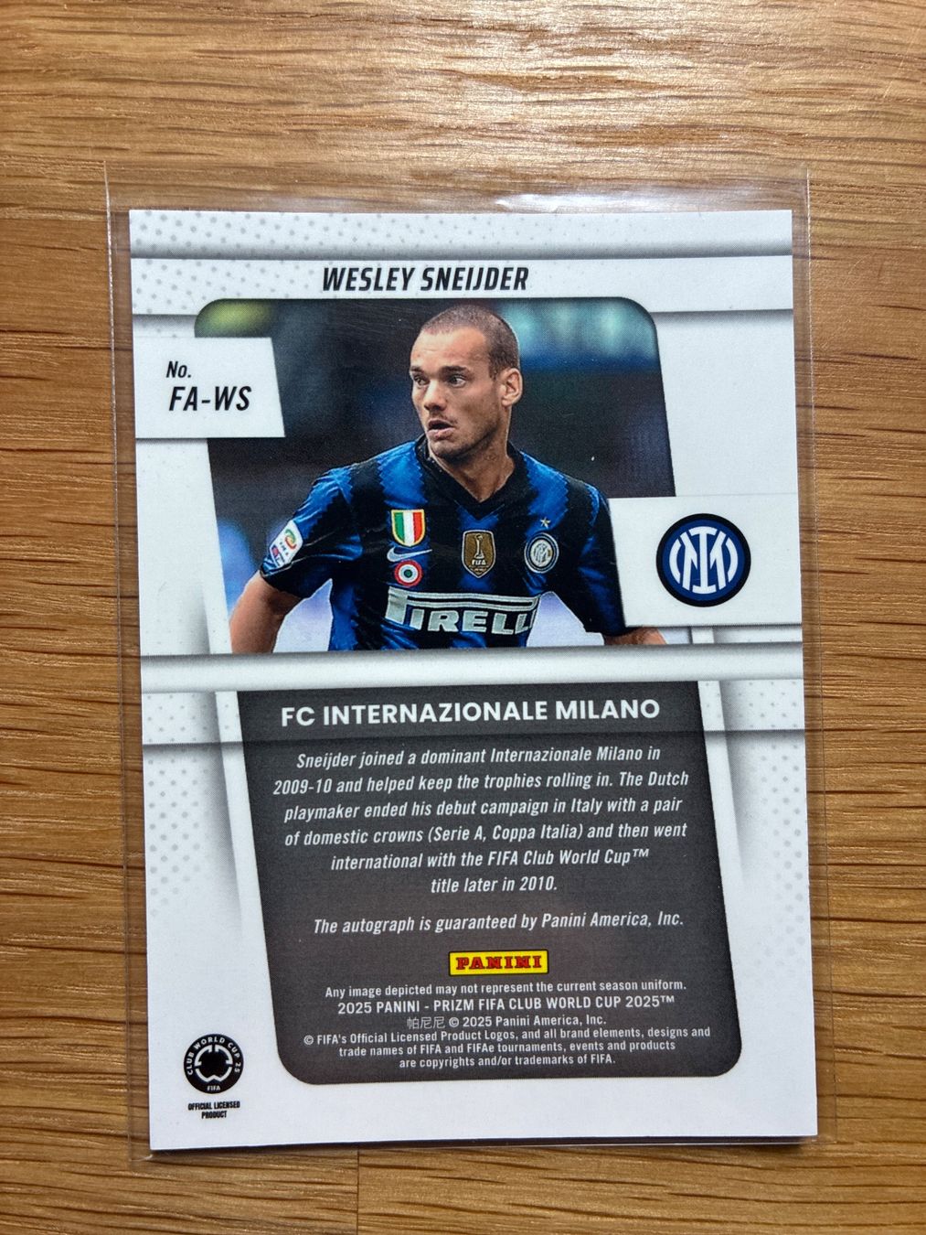 Topps Carte collezionabili: Panini Prizm Wesley Sneijder Inter Autogramm – Usato da Wangenried venduto da Garagara 1