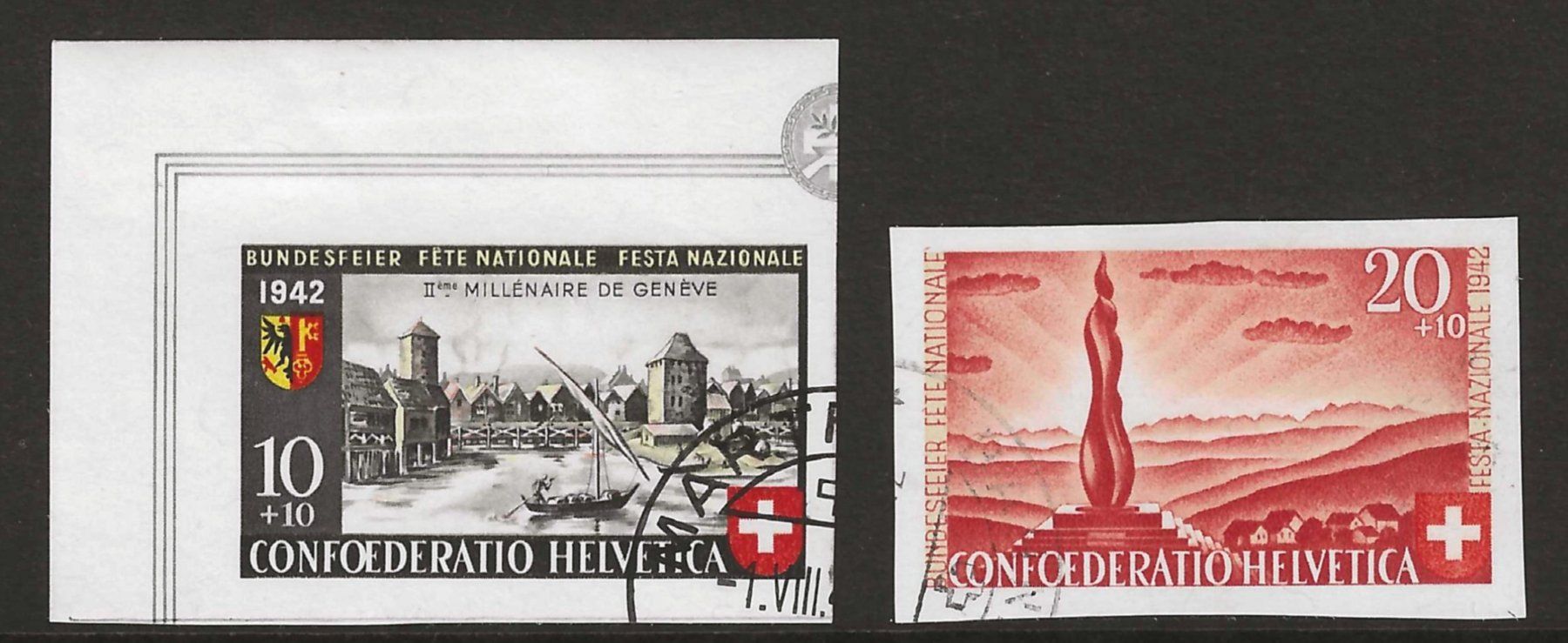 Tutti i francobolli: 1942 : Bundesfeierblock II - Einzelwerte – Usato da Gümligen venduto da Geniusbuy