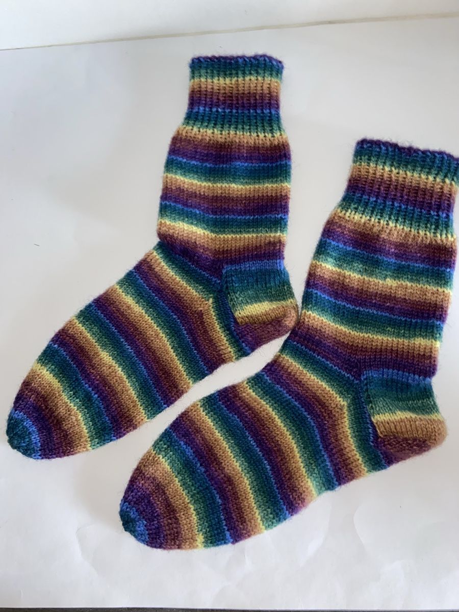 Calze: Socken handgestrickt,  bunt, Gr. 41/42 – Nuovo e nell'imballaggio originale da Grosshöchstetten venduto da Maschenshop 2