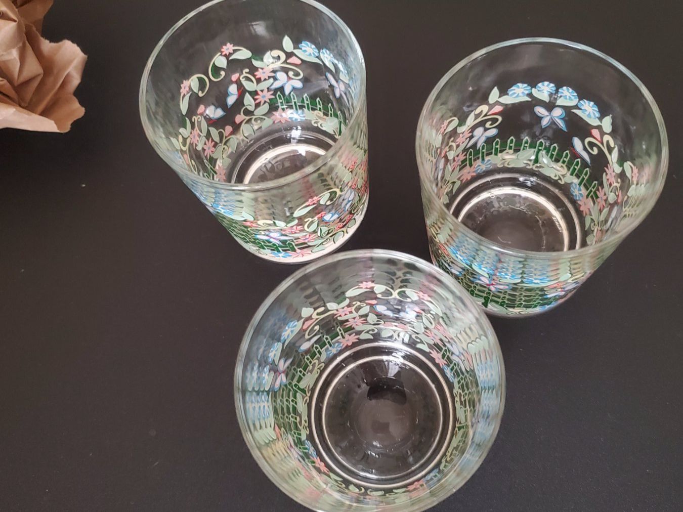 Verres: 3 verres au décor printanier – D'occasion à Rennaz par La_malle_du_dauphin 2