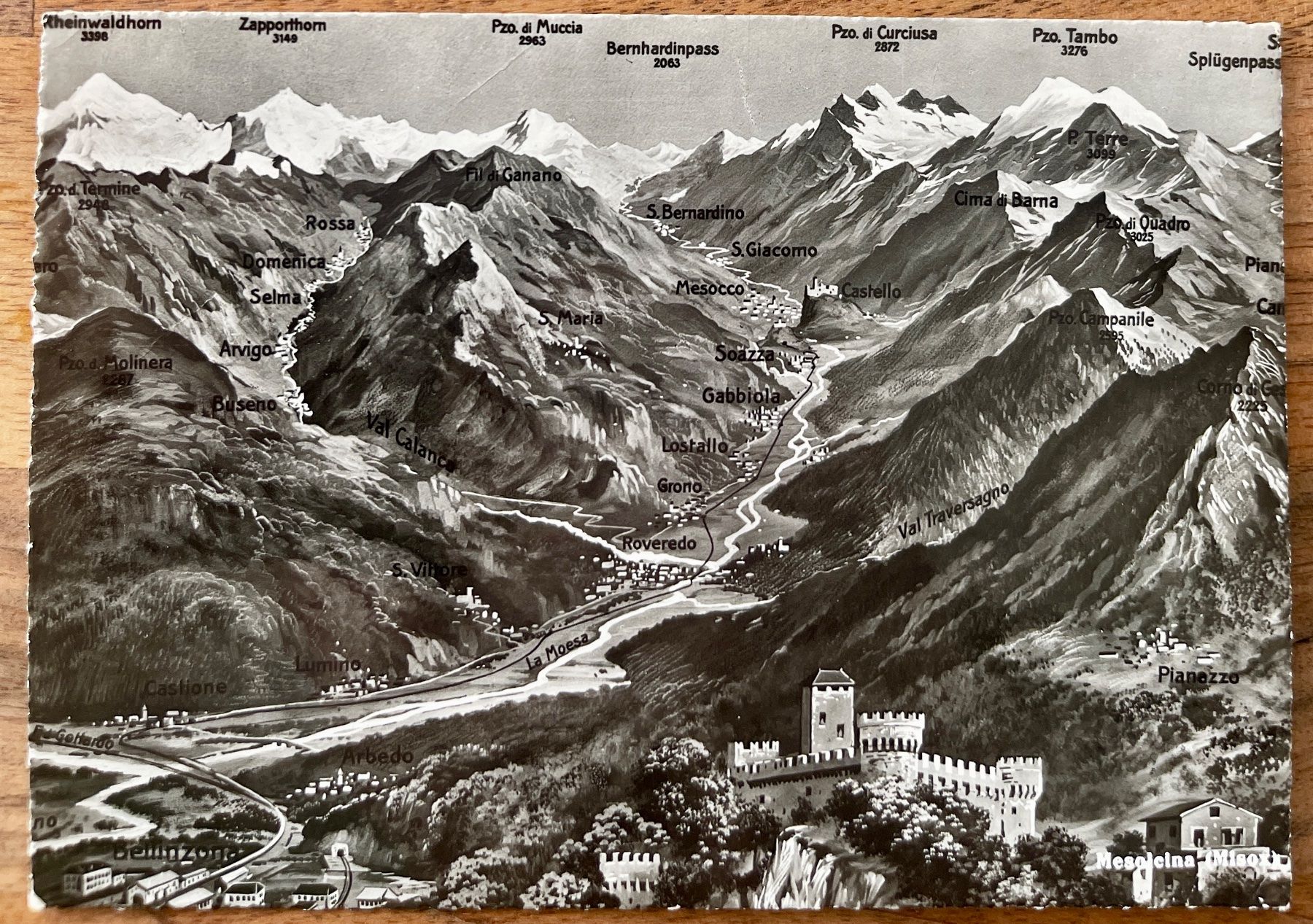 Cartoline postali: VAL MESOLCINA - Map 1955 – Usato da Lutry venduto da Ediego