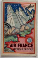 Air France Nordamerika, Künstlerkarte, Litho, Flugzeug, RAR!