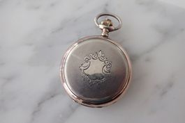 ANTIK TASCHENUHR POSTALA ALLE 3 DECKEL 0.800 SILBER. 86GR.