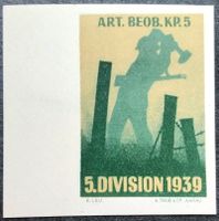 Soldatenmarke 2.WK, Art Beobachter Kp 5, geschn, Wi ArtB 9-2