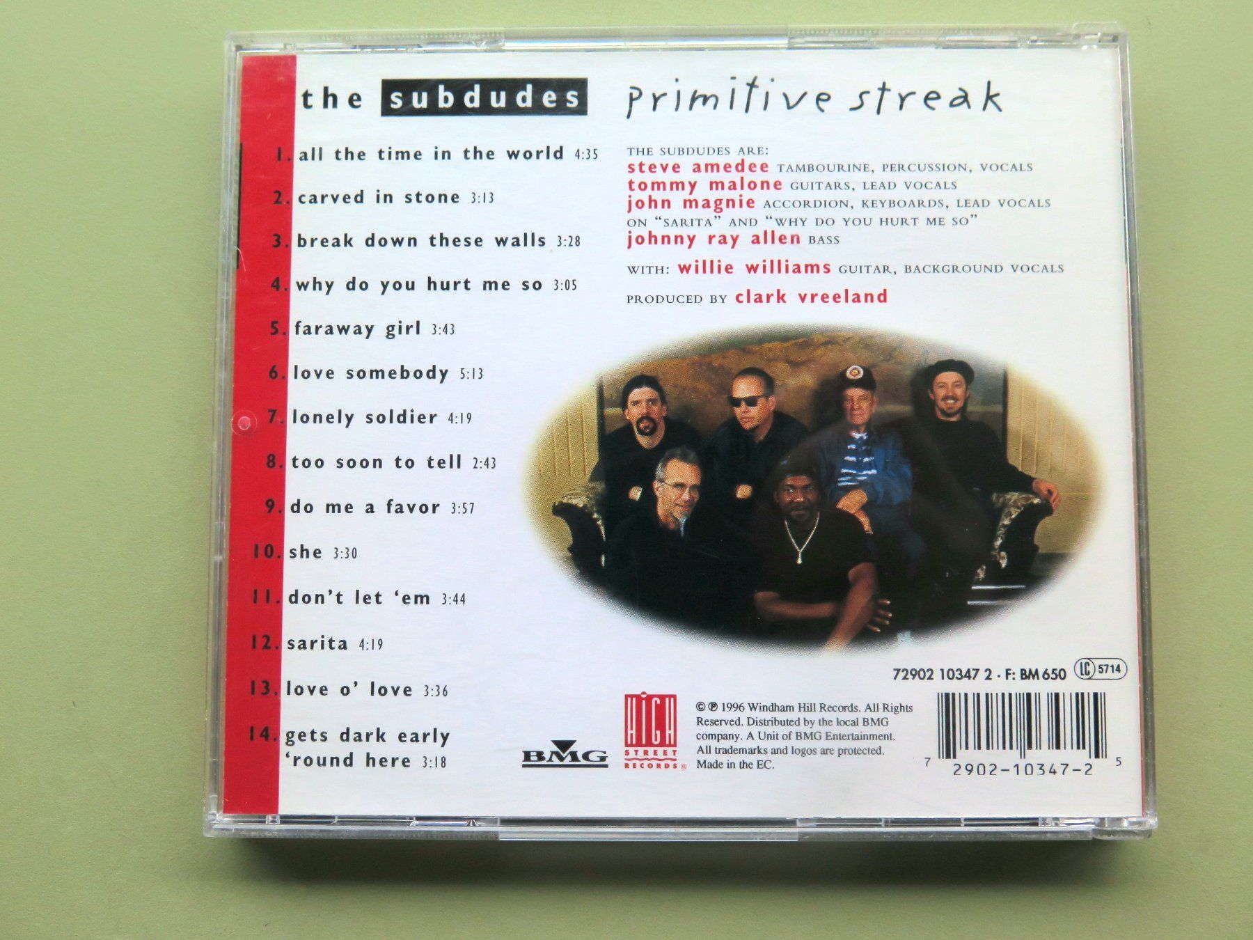 CD: (p) CD THE SUBDUDES: Primitive streak, 1996 – Usato da Bern venduto da Balzamico 1