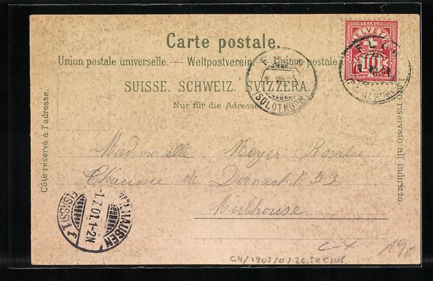 Ansichtskarten: Litho Mariastein, Hotel de la Poste, Rui – Gebraucht aus Berlin von bartko-reher 1