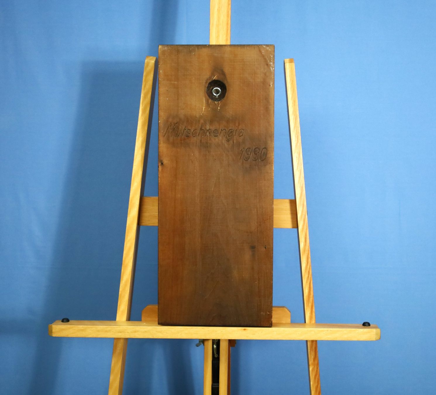 Skulpturen & Statuen: Holzskulptur "Arbeiter" Verso bezeichnet "Mutschnengia 1990" – Gebraucht aus Zug von Kunst-Fundgrube 6