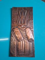 Kupferrelief Davidstern Tora Rolle unsigned gebraucht