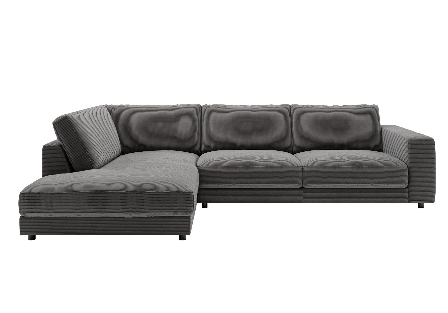 Sofas: Ecksofa High End in Cord  dark grey Links – Neu und originalverpackt aus Bischofszell von deluxe-moebel 1