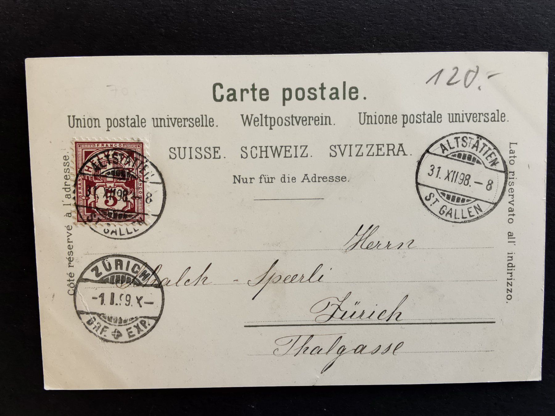 Cartes postales: Litho  Rheintal   Au  Ansichtskarte    1899 – D'occasion à Rheineck par kat_7gld 1