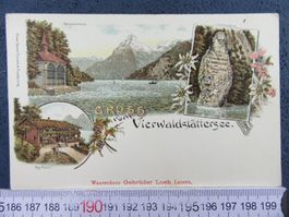 GRUSS VOM VIERWALDSTÄTTERSEE 3BILD-LITHO URI AK