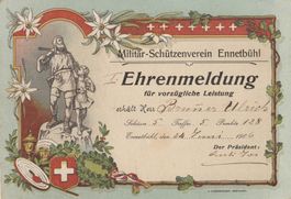Ehrenmeldung Ennetbühl 1906