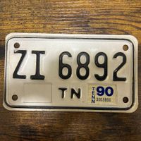 🇺🇸 U.S. Motorradnummer, Tennessee ZI 6892 - (18x10cm)