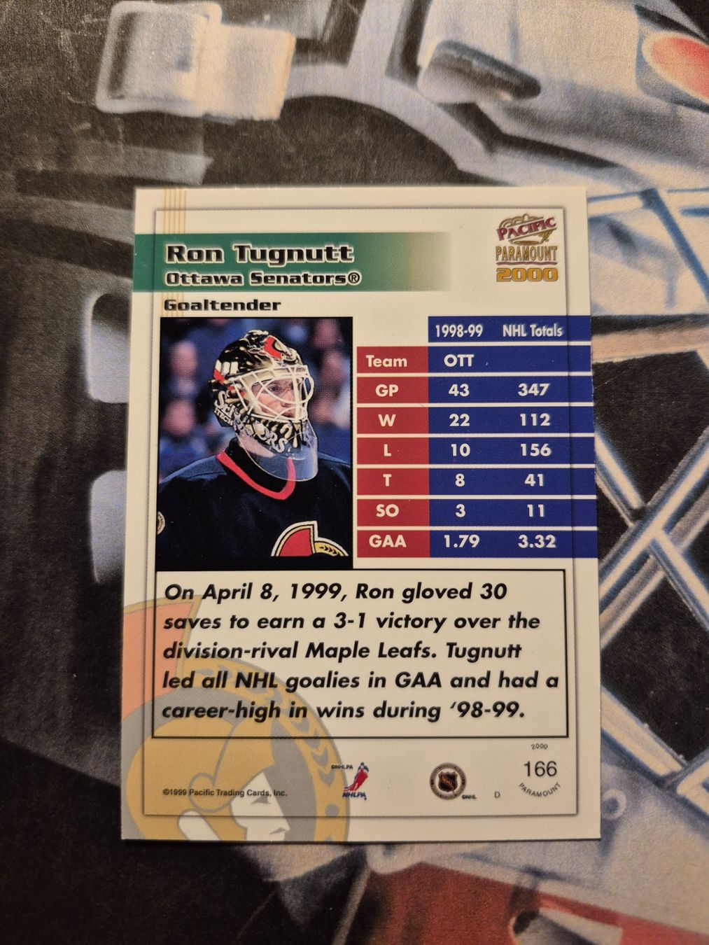 NHL Carte collezionabili: NHL Ron Tugnutt Ottawa Senators – Usato da Treiten venduto da Sauber73 1