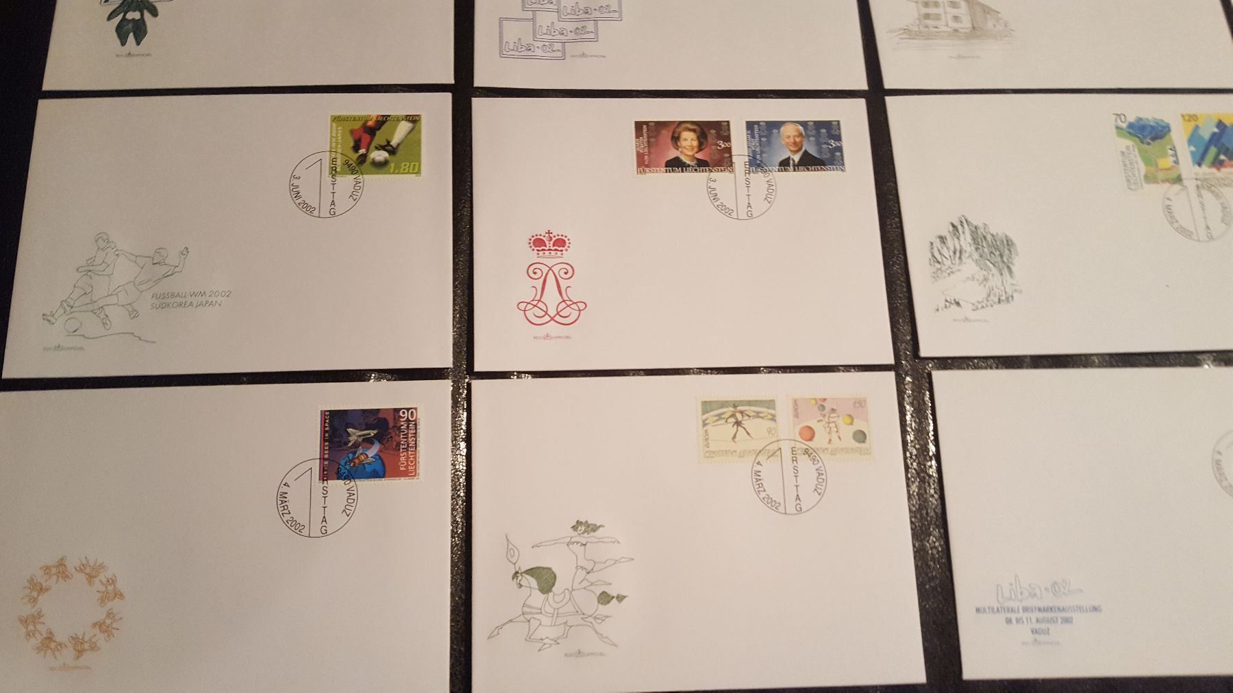 Alle Briefmarken: Liechtenstein kmpl. FDC Jahrgang 2002 – Gebraucht aus Remetschwil von Hofiii 2