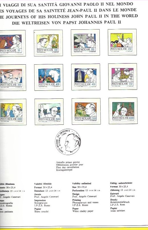 Tous les timbres: Jahrbuch Vatikan 1984 ** – Neuf (Voir description) à Bottmingen par Golferin 1