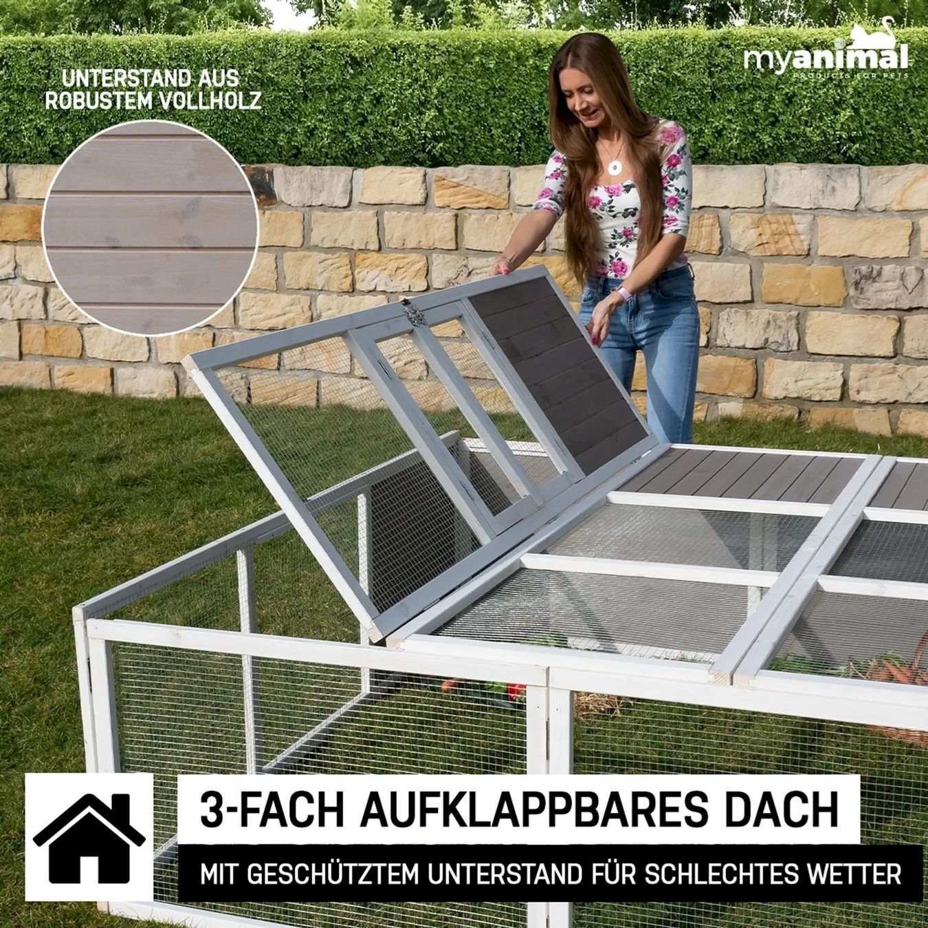 Käfige, Transport & Sicherheit: MyAnimal MH-06 Hasenstall XXL hellgrau – Neu und originalverpackt aus Bottighofen von zaap 7