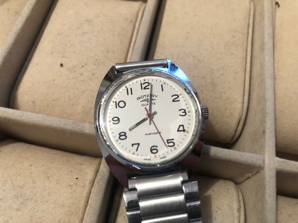 Montre Homme Rotary Automatique Acier – Vintage – Fonctionne – Mouvement Mécanique