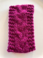 Stirnband mit Zopfmuster / 100% Merino
