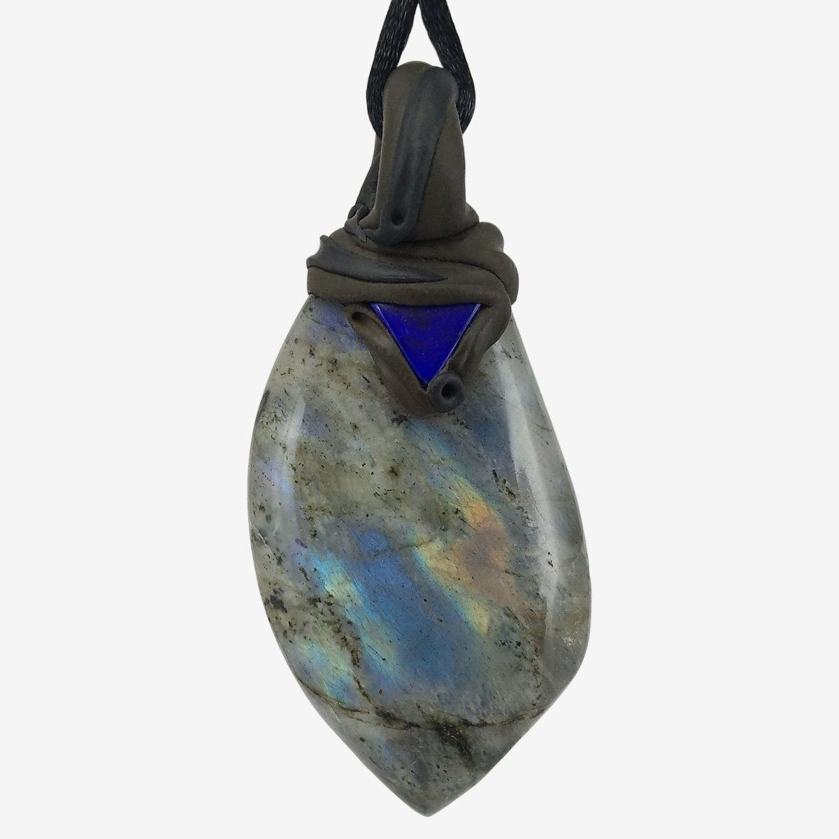 Mineralien & Heilsteine: Labradorit Steinanhänger mit zusätzlichem Lapislazuli – Neu und originalverpackt aus Meilen von Kaleidoskopia