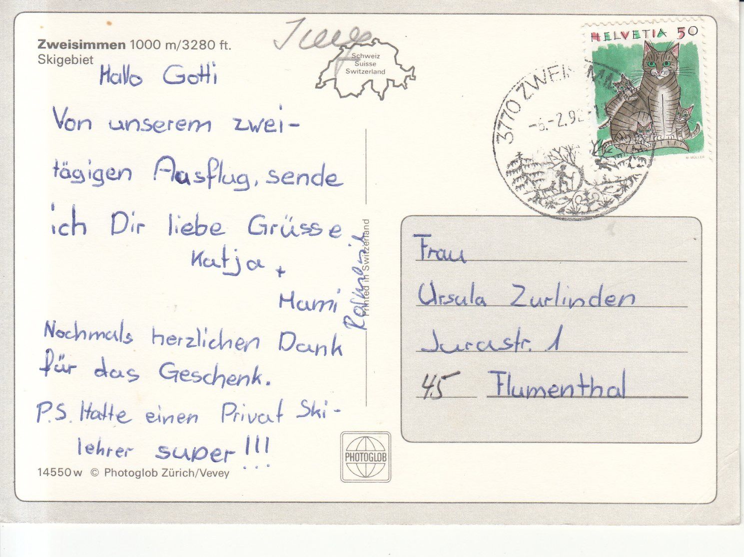 Cartoline postali: Zweisimmen 1992 – Usato da Bürglen TG venduto da StampGraf 1