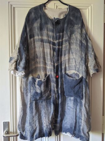 Manteau de créateur réversible, pièce unique lagenlook L-XXL