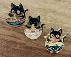 3x Pin Katze Noodles