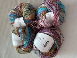 Lang Yarns Fiesta Garn 4 Knäuel bunt Baumwollmischung