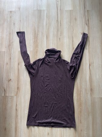 Pull à col roulé CALIDA  M neuf couleur violet foncé