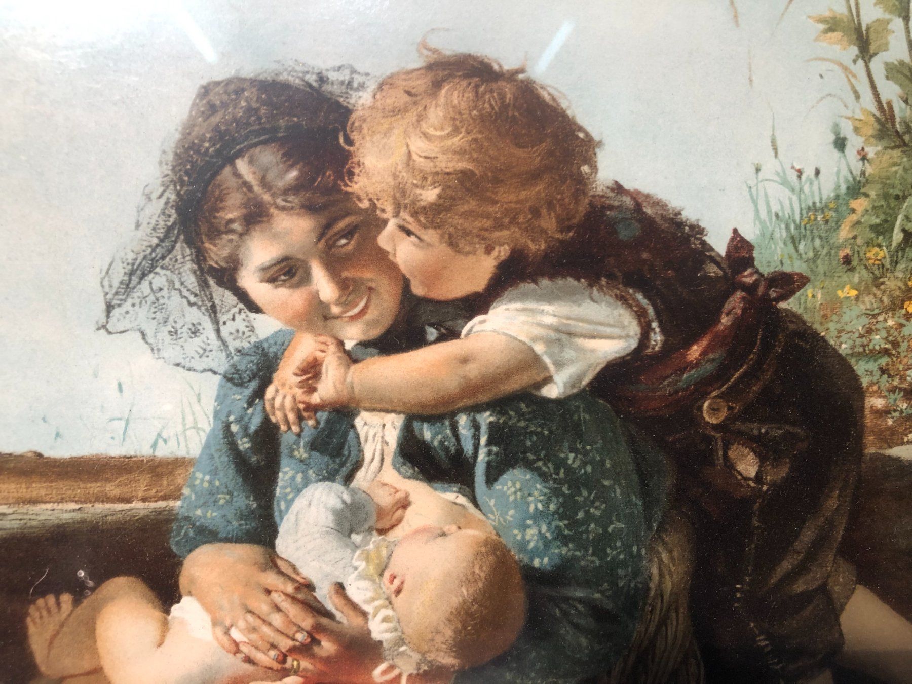Foto & Immagini: Kunstdruck Mutter mit Kindern von Konrad Grob 1883 – Usato da Aefligen venduto da Bubu218 1