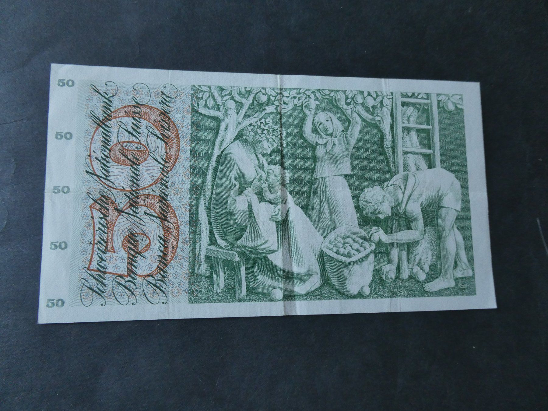 Banknoten: Schweiz 1970, 50 Franken – Gebraucht aus Hinterforst von Rohusri 1