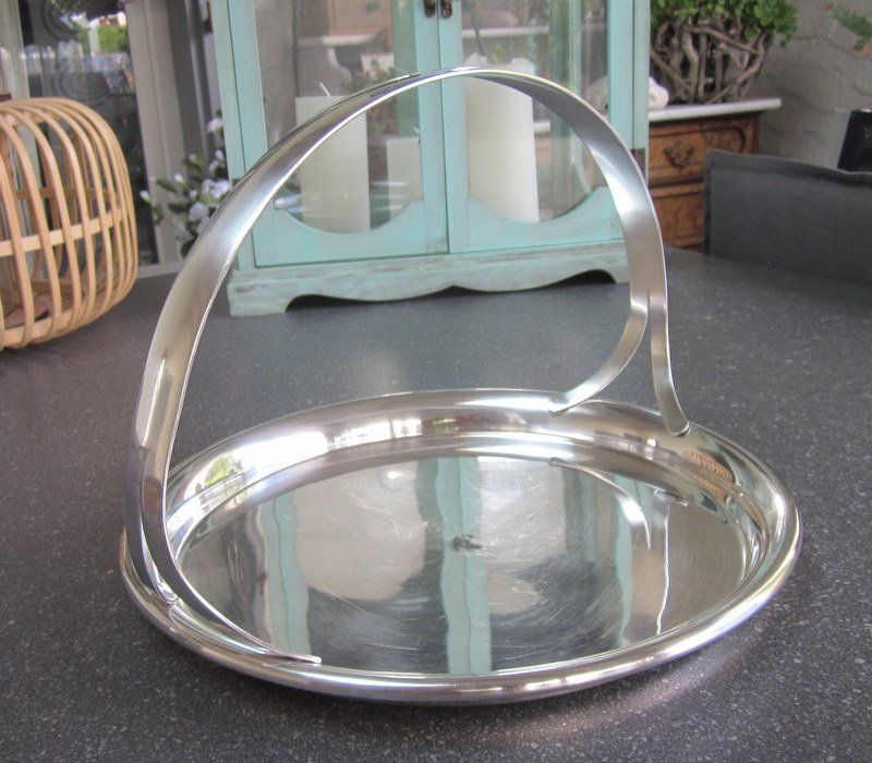 Plateaux: Versilbertes Henkel-Tablett, Henkelschale, D=29 cm – D'occasion à Bischofszell par raika 4