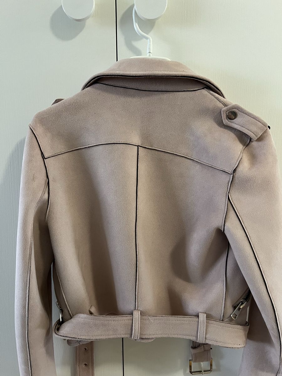 Zara Giacche: Zara Faux Suede Biker Jacket - Light Pink - Size Medium – Usato da Tuggen venduto da Tantas 4