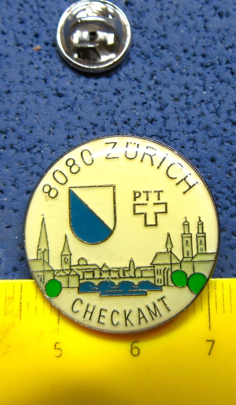 Swiss Placchette & Badge: CHEKAMT ZÜRICH PIN GLASIERT – Usato da Ettingen venduto da Hausi4711