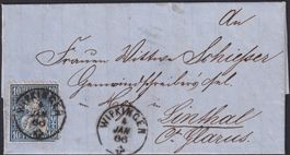 WIPKINGEN 1866, sauberer Brief mit Nr.31 +Beleg mit Inhalt.
