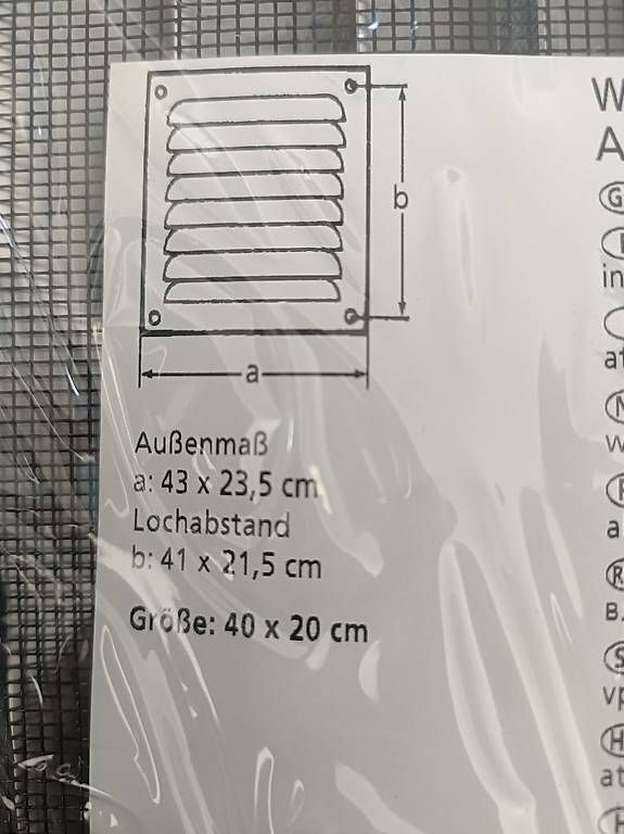 Ventilation: Wetterschutzgitter Alu 40x20 – Neuf avec emballage d'origine à Suhr par jtb_kd9c