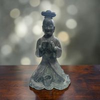 Antiker Chinesischer Bronze-Kerzenhalter 21.5 cm