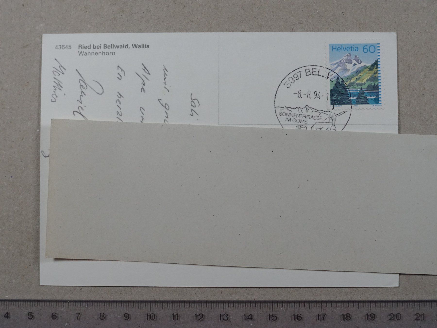 Cartoline postali: Ried bei Bellwald, 1994 – Usato da Lenzburg venduto da fh1 1