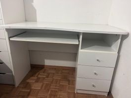 Schreibtisch, Ikea, weiss, mit Schubladenstock