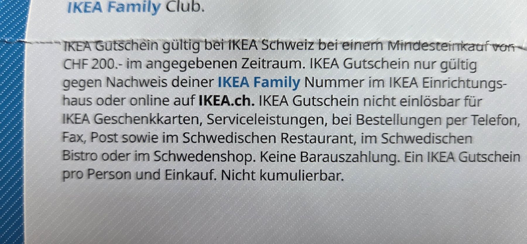 Ikea Gutscheine: IKEA Gutschein im Wert von CHF 30.- – Neu (gemäss Beschreibung) aus Uttigen von TomTom_ 1