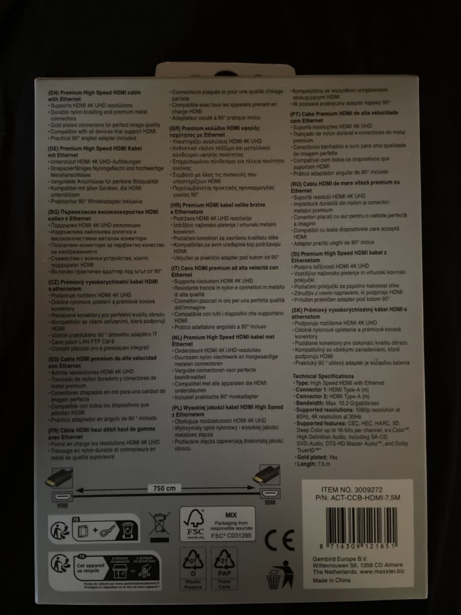 Cavi: 7.5Meter HDMI Kabel neu inkl. Winkeladapter – Nuovo e nell'imballaggio originale da Grub AR venduto da sam_rq67 2