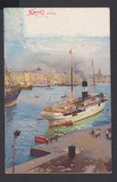 Napoli Hafen  -  alte Lithographie - Ansichtskarte