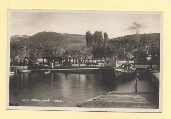 Cartoline postali: WÄDENSWIL Quai, Schiff – Usato da Jona venduto da philajona