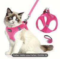 Katzen Geschirr Leine pink Grösse M neu