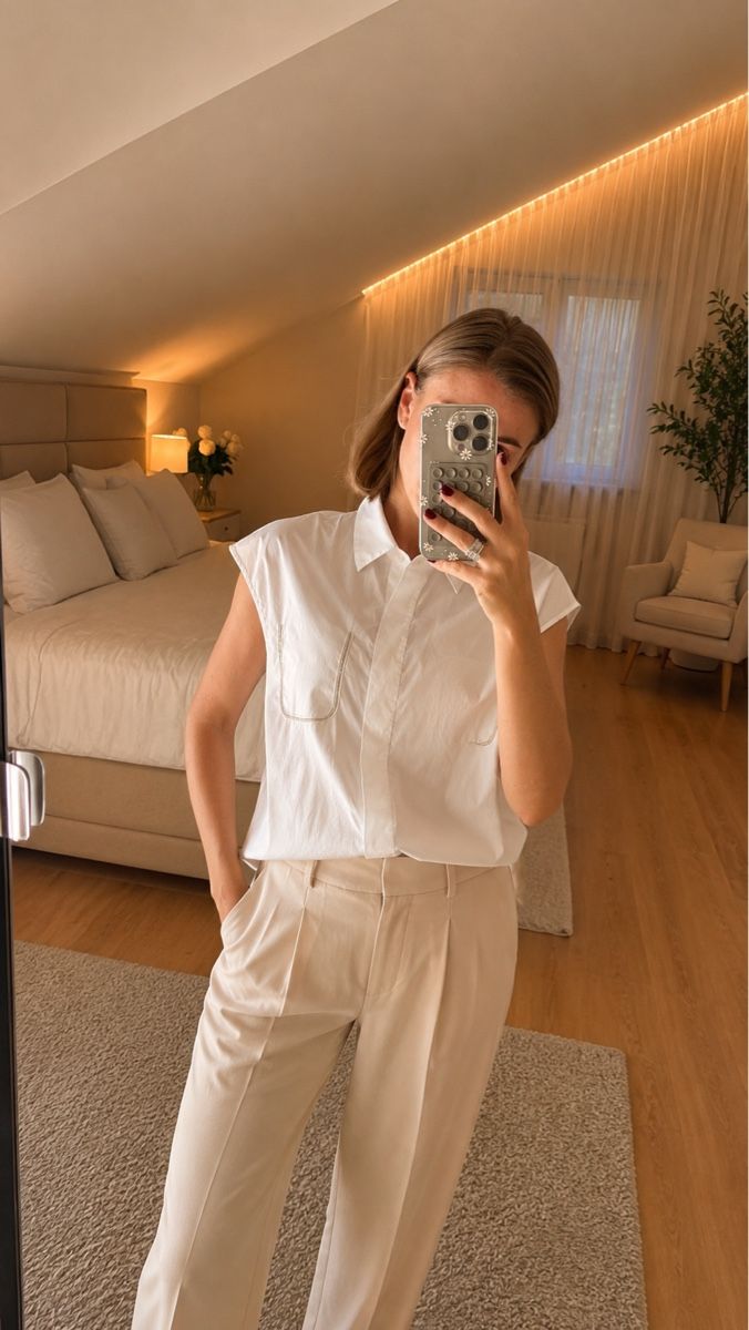 Peserico Camicette: PESERICO Shirt white size 42 cotton, NEW – Nuovo e nell'imballaggio originale da Sattel venduto da Zlata1 1