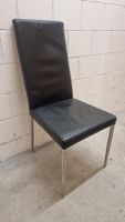 Moderne schwarze Lederstühle im 6er Set