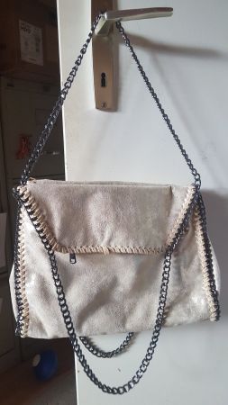 Grand sac en cuir légèrement doré