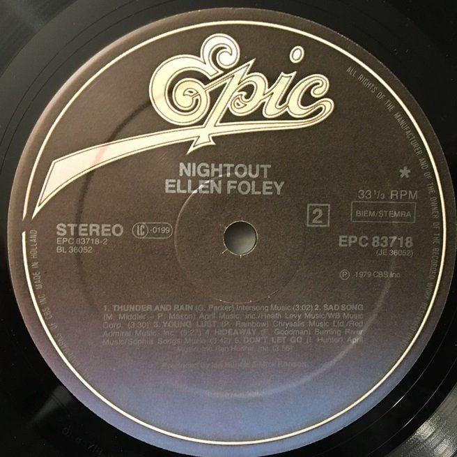 Dischi in vinile: Ellen Foley - Nightout (LP) – Usato da Grüningen venduto da azulgrisvinyl 4