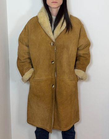shearling winter coat montone